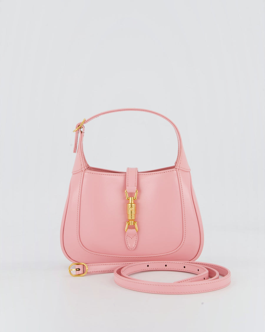 Gucci Mini Jackie 1961 Bag in Baby Pink Box Calfskin with Gold Hardware