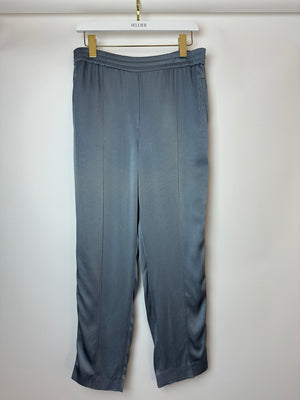 Brunello Cucinelli Blue Straight Leg Trousers with Side Stripe Detail Size IT 40 (UK 8)