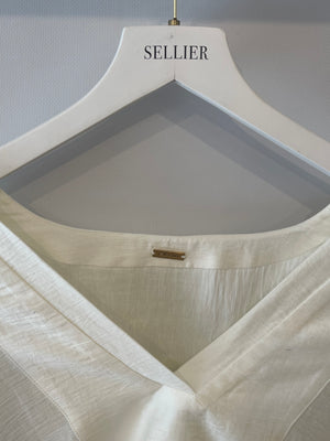 Cult Gaia White Linen Long Sleeved Rishima Cover Up Dress Size XS (UK 8) RRP £410