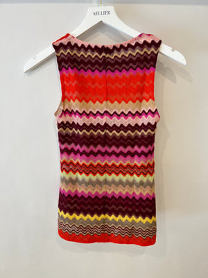 Missoni Light Pink Wool Zigzag Tank Top Size IT 38 (UK 6)