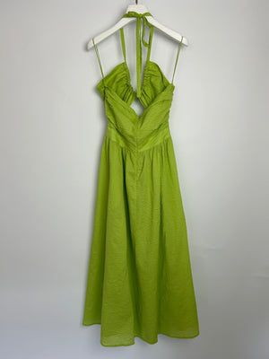 Marysia Green Sleeveless Midi Dress with Cutout Cotton Size (UK 8) RRP £375