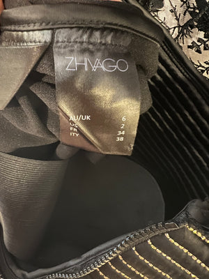 Zhivago Black Lace Sequin Embellished Mini Mulwala Dress Size UK 6 RRP £565