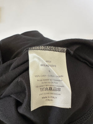 Christian Dior Black Menswear Round Neck T-shirt with Christian Dior Atelier Logo Detail in Gold Size L (EU 50)