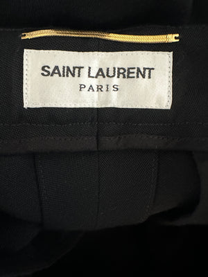 Saint Laurent Black Pin Stripe Straight Leg Trousers Size FR 36 (UK 8)