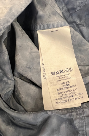 Louis Vuitton Blue Monogram Hooded Windbreaker Jacket with Canvas Brown Monogram Details Size FR 38 (UK 10)