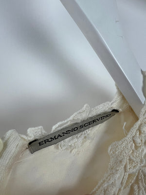 Ermanno Scervino Cream Sleeveless Lace Maxi Dress Size IT 42 (UK 10)