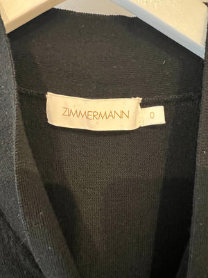 Zimmermann Black Wool Jumper with Balloon Sleeves and Bow Detail Size 0 (UK 8)