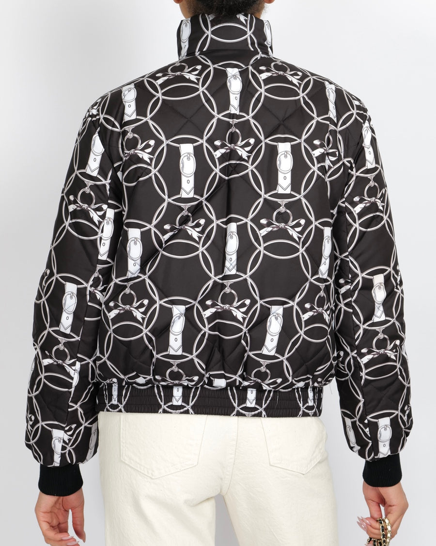 Hermès Black and White Reversible Promenade du Matin Puffer Jacket Size FR 34 (UK 6)