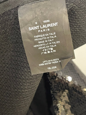 Saint Laurent Black Long Sleeve Tailored Low Cut Mini Dress Size FR 38 (UK 10)