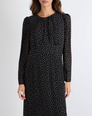 Reformation Black and White Micro Polkadot Maxi Dress Size UK 12 RRP £300