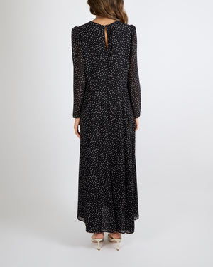 Reformation Black and White Micro Polkadot Maxi Dress Size UK 12 RRP £300