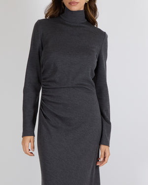 Ralph Lauren Purple Label Grey Wool High-Neck Maxi Dress Size L (UK 12) RRP £1,520