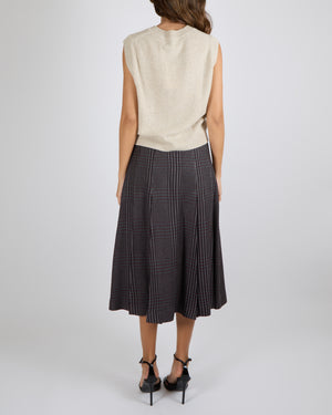 Bompard Cashmere Sleeveless Jumper Vest in Oatmeal Size L (UK 12) RRP £350