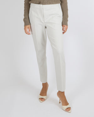 Max Mara Pearl Grey Straight Leg Trousers Size IT 42 (UK 10)