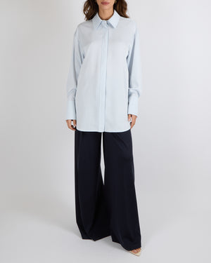 Camilla and Marc Icy Blue Button Down Shirt Size UK 10