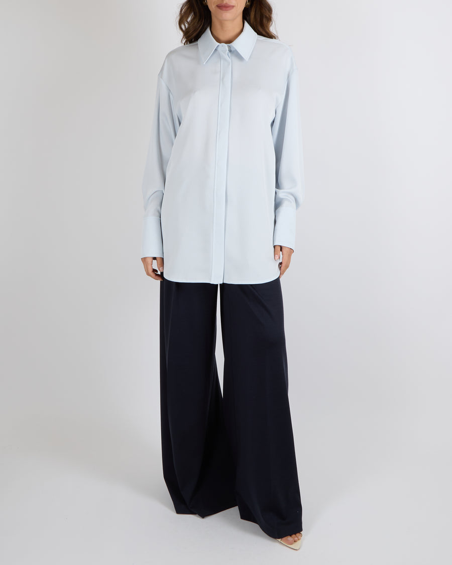 Camilla and Marc Icy Blue Button Down Shirt Size UK 10
