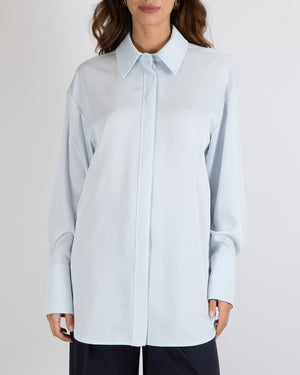 Camilla and Marc Icy Blue Button Down Shirt Size UK 10