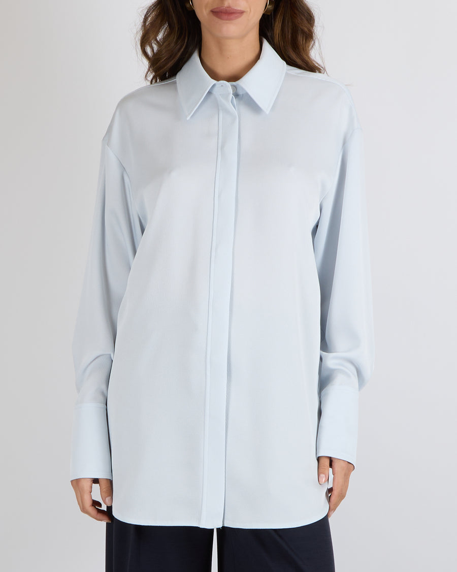 Camilla and Marc Icy Blue Button Down Shirt Size UK 10