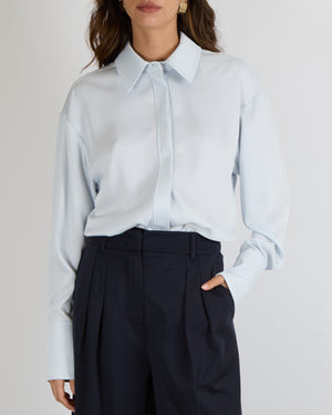 Camilla and Marc Icy Blue Button Down Shirt Size UK 10