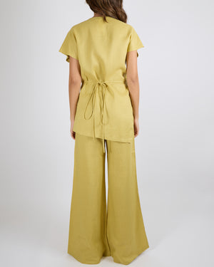 Fabiana Filippi Light Green Linen Short-Sleeve Top and Trousers Set Size XS/L (UK 8/14)