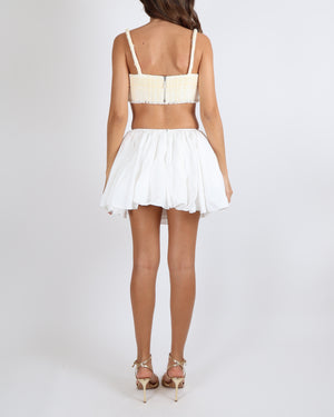 Loewe X Paula's Ibiza White Linen Strappy Mini Skirt Size FR 36 (UK 8) RRP £1,100
