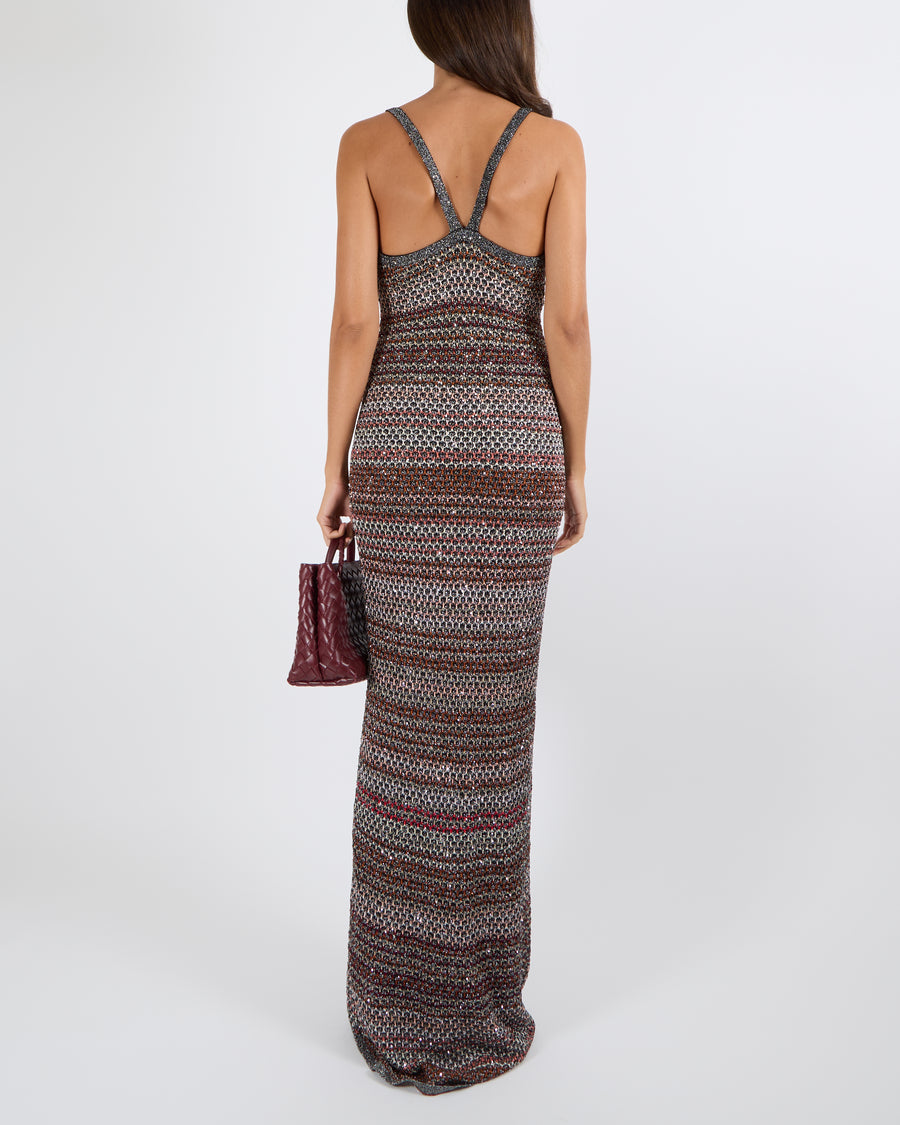 Missoni Black and Multicolour Maxi Dress with Sequin Embellishments Size IT 42 (UK 10) RRP £1,700