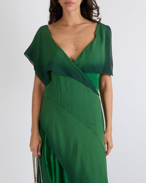 Ralph Lauren Purple Label Fall 2023 Green Silk Johnathon Gown Size US 10 (UK 14) RRP £4,100