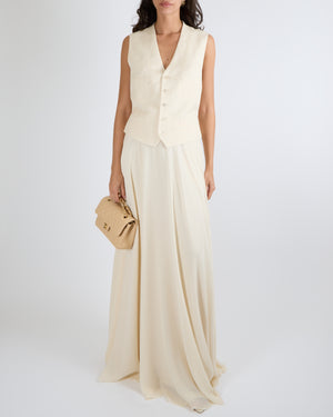 Ralph Lauren Purple Label Pre-Spring 2024 Cream Layered Silk Maxi Skirt Size US 6 (UK 10) RRP £2,500