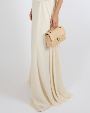 Ralph Lauren Purple Label Pre-Spring 2024 Cream Layered Silk Maxi Skirt Size US 6 (UK 10) RRP £2,500