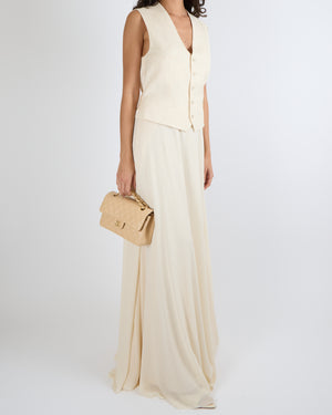 Ralph Lauren Purple Label Pre-Spring 2024 Cream Layered Silk Maxi Skirt Size US 6 (UK 10) RRP £2,500