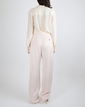 Alexander Mcqueen Light Pink Satine Straight-Leg Trousers Size IT 44 (UK 12)