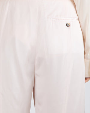 Alexander Mcqueen Light Pink Satine Straight-Leg Trousers Size IT 44 (UK 12)