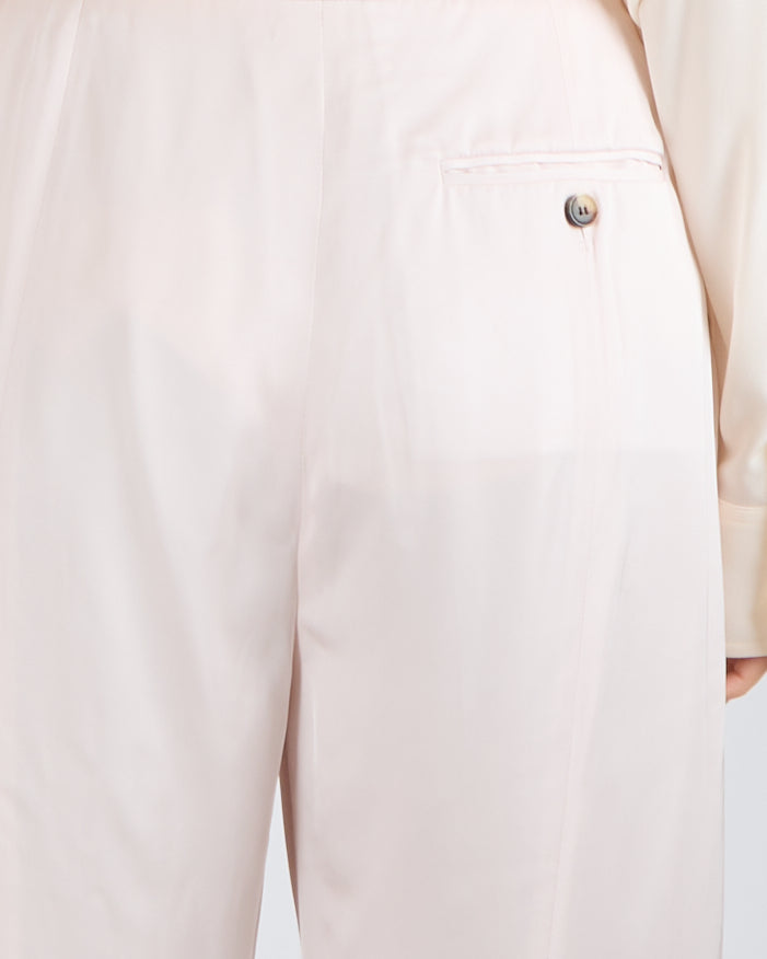 Alexander Mcqueen Light Pink Satine Straight-Leg Trousers Size IT 44 (UK 12)