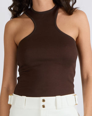 Hermès Brown Silk Tank Top Size FR 38 (UK 10)