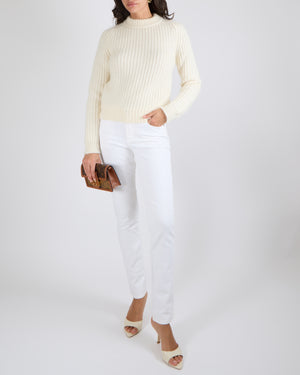 Saint Laurent Cream Wool Knitted Jumper Size XS (UK 6)