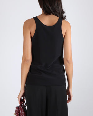 Chloe Black Silk Tank Top Size FR 36 (UK 8)