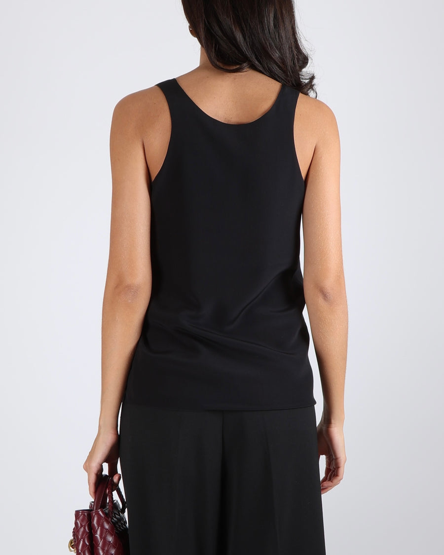Chloe Black Silk Tank Top Size FR 36 (UK 8)