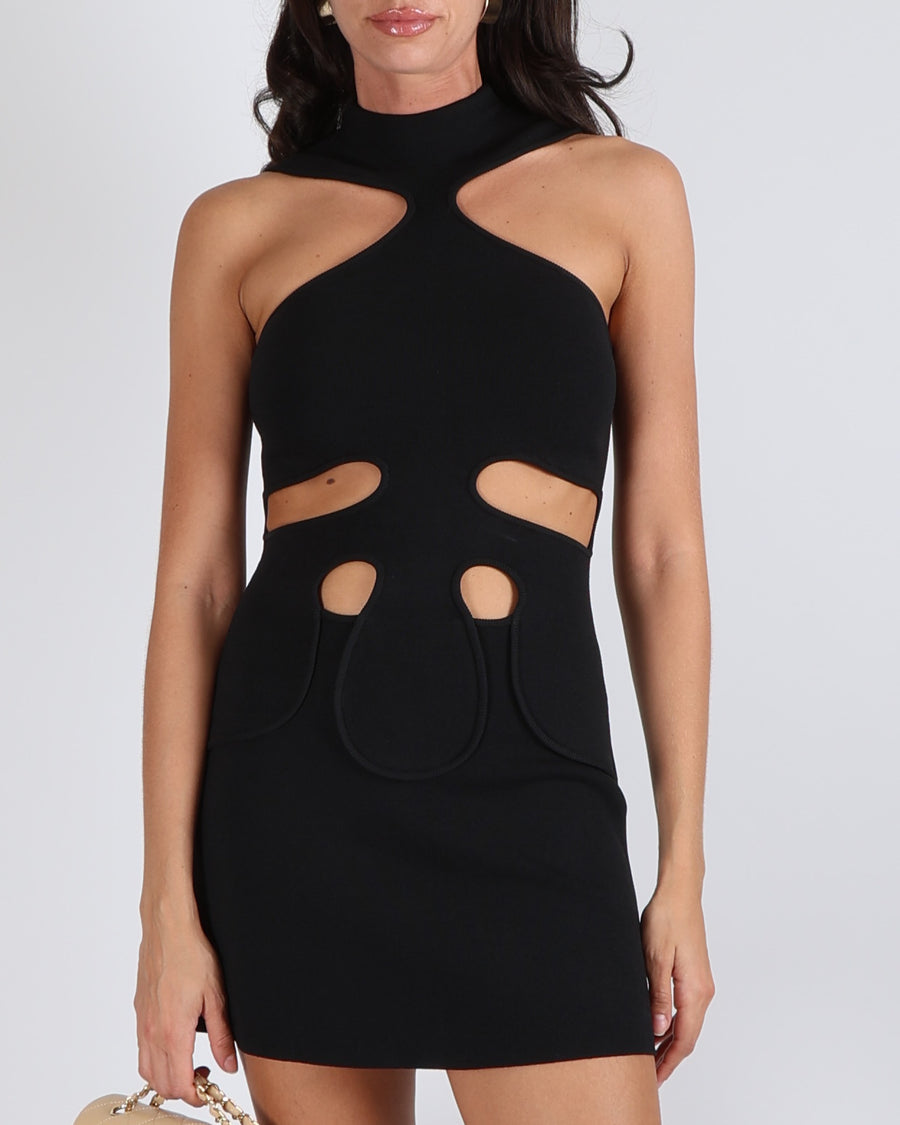 Cult Gaia Lillie Black Cut-Out Mini Sleeveless Dress Size XXS (UK 4) RRP £575