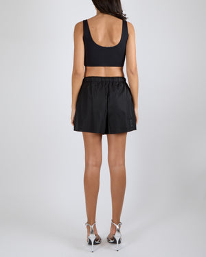 Prada Black Cropped Top with Triangle Logo Detail Size IT 40 (UK 8) RRP £700