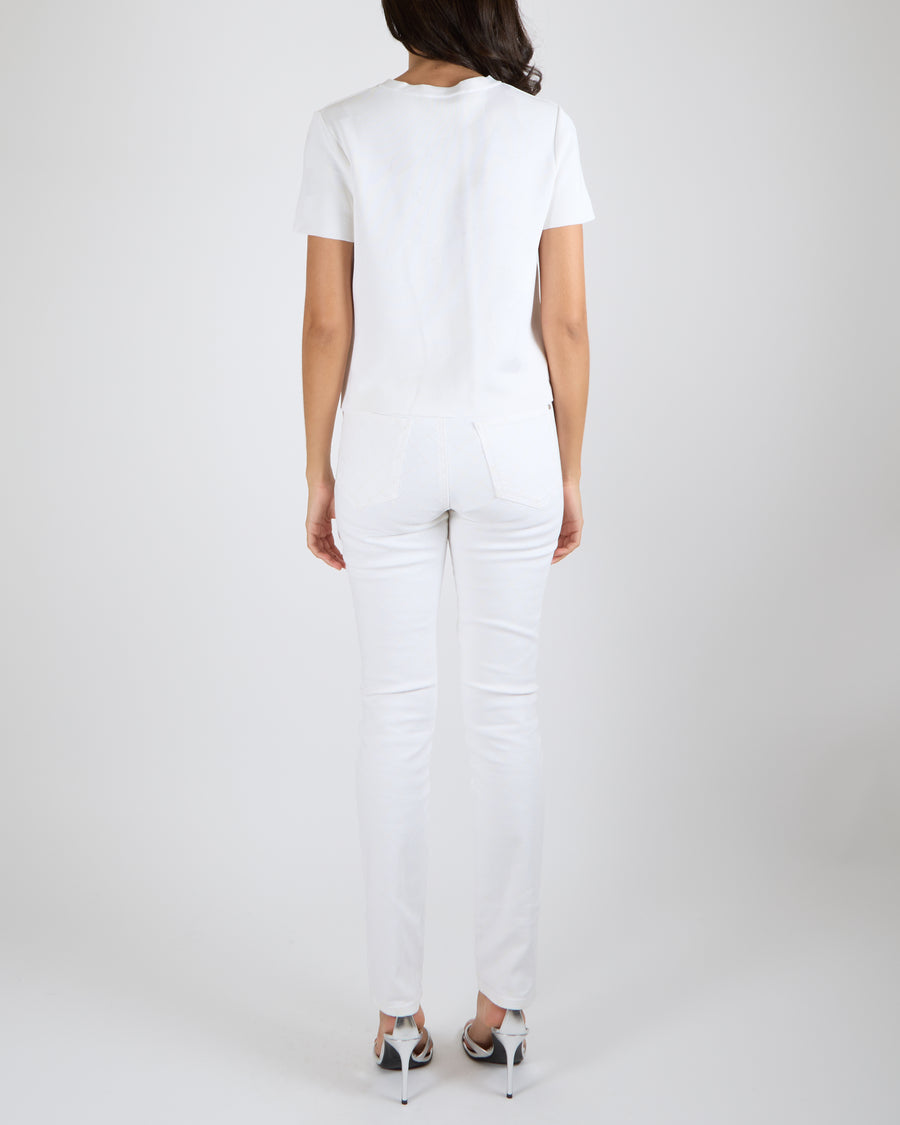 Christian Dior White Camouflage Short-Sleeve Top with Black J'Adior Monaco Size FR 38 (UK 10)
