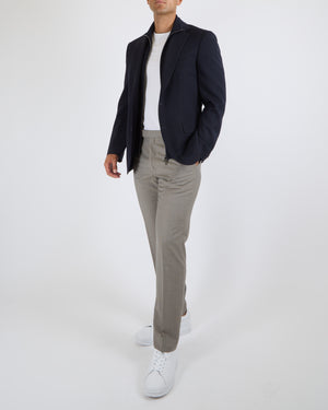 Loro Piana Menswear Navy Blue Wool Double Layered Blazer Jacket Size IT 52 (UK 42)