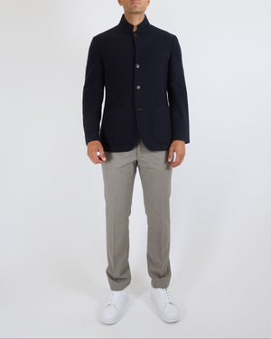 Brunello Cucinelli Menswear Navy Cashmere Short Coat with Buttons Size M (UK 40)