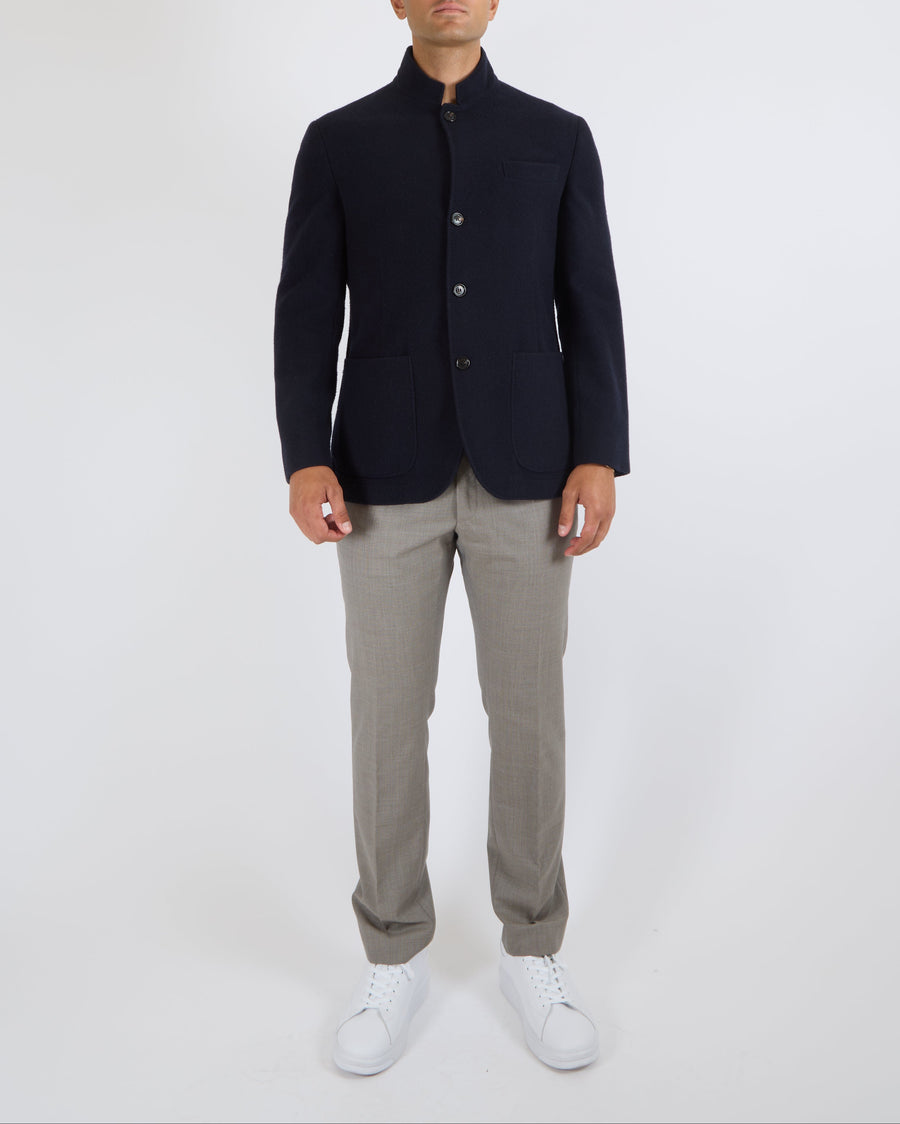 Brunello Cucinelli Menswear Navy Cashmere Short Coat with Buttons Size M (UK 40)