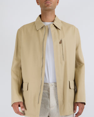 Hermès Menswear Beige Jacket with Brown Zip Details Size FR 52 (UK 42)