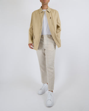 Hermès Menswear Beige Jacket with Brown Zip Details Size FR 52 (UK 42)
