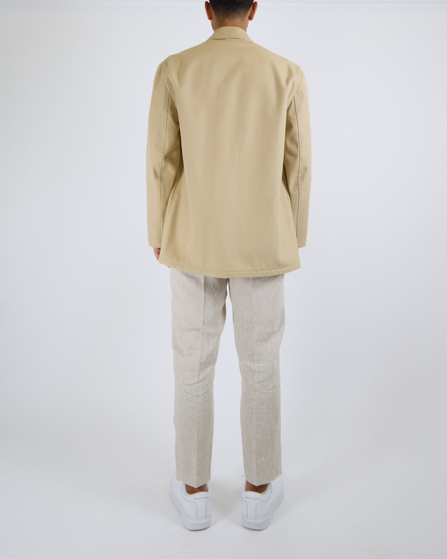 Hermès Menswear Beige Jacket with Brown Zip Details Size FR 52 (UK 42)
