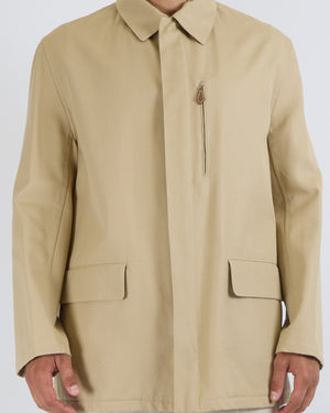 Hermès Menswear Beige Jacket with Brown Zip Details Size FR 52 (UK 42)