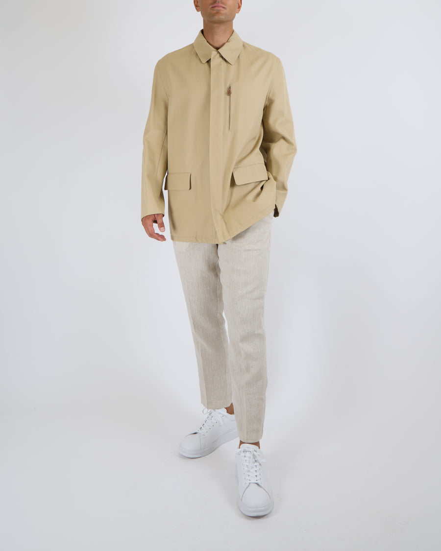 Hermès Menswear Beige Jacket with Brown Zip Details Size FR 52 (UK 42)