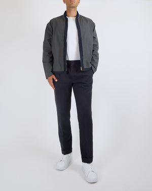 Hermès Menswear Grey and Navy Anorak Jacket Size FR 42 (UK 32)