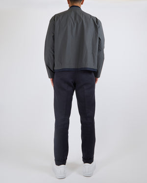 Hermès Menswear Grey and Navy Anorak Jacket Size FR 42 (UK 32)